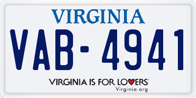 VA license plate VAB4941