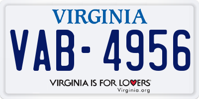 VA license plate VAB4956