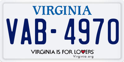 VA license plate VAB4970