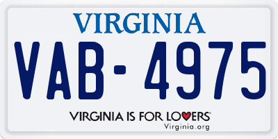 VA license plate VAB4975
