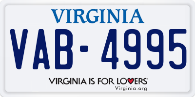 VA license plate VAB4995