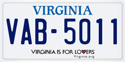 VA license plate VAB5011