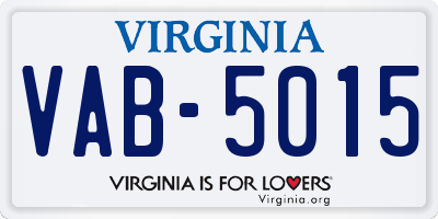 VA license plate VAB5015