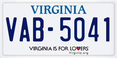 VA license plate VAB5041