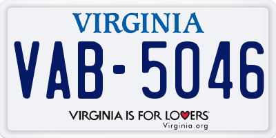 VA license plate VAB5046