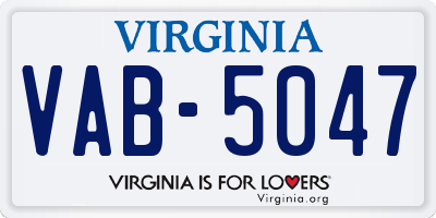VA license plate VAB5047