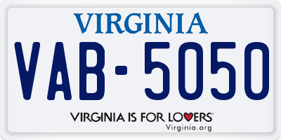 VA license plate VAB5050