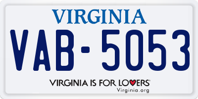 VA license plate VAB5053