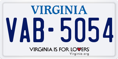 VA license plate VAB5054