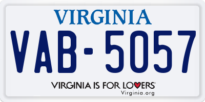 VA license plate VAB5057