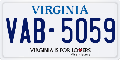 VA license plate VAB5059