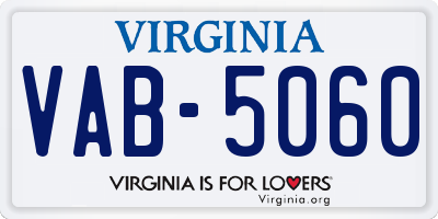 VA license plate VAB5060