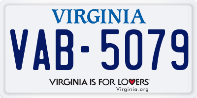 VA license plate VAB5079