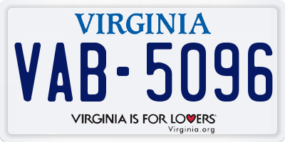 VA license plate VAB5096