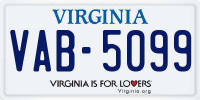 VA license plate VAB5099
