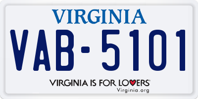 VA license plate VAB5101