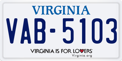 VA license plate VAB5103