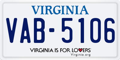 VA license plate VAB5106