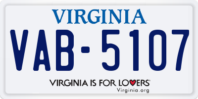 VA license plate VAB5107