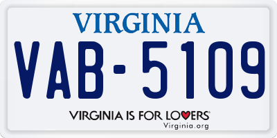 VA license plate VAB5109