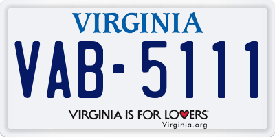 VA license plate VAB5111