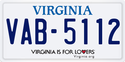 VA license plate VAB5112