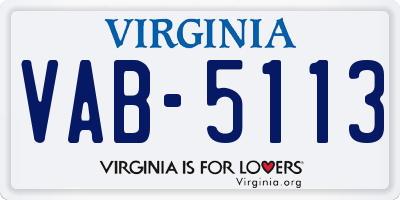 VA license plate VAB5113