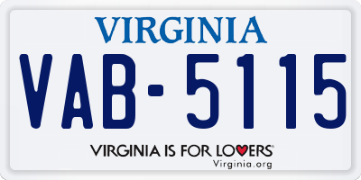 VA license plate VAB5115