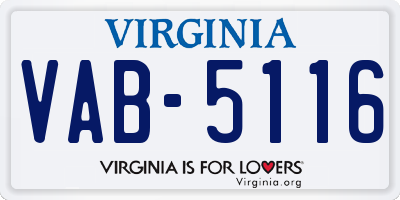 VA license plate VAB5116