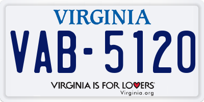 VA license plate VAB5120