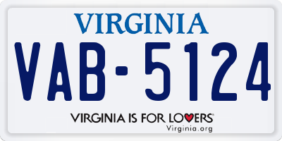 VA license plate VAB5124