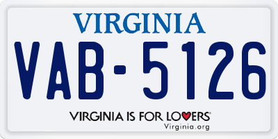 VA license plate VAB5126