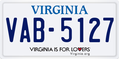 VA license plate VAB5127