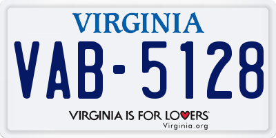 VA license plate VAB5128