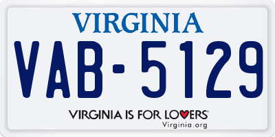 VA license plate VAB5129