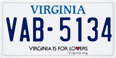 VA license plate VAB5134