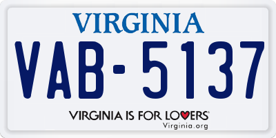 VA license plate VAB5137