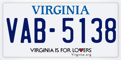 VA license plate VAB5138