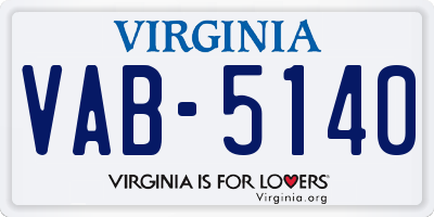 VA license plate VAB5140