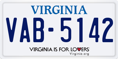 VA license plate VAB5142