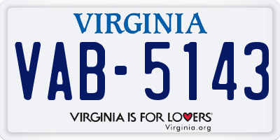 VA license plate VAB5143