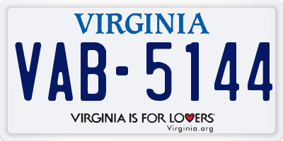 VA license plate VAB5144