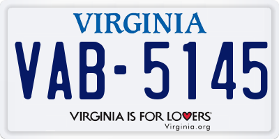 VA license plate VAB5145