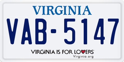 VA license plate VAB5147