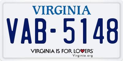 VA license plate VAB5148