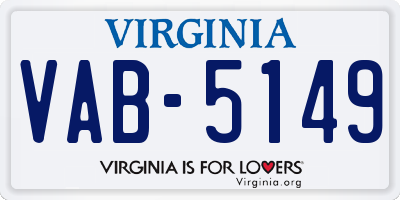 VA license plate VAB5149