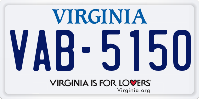 VA license plate VAB5150