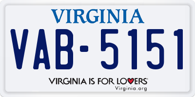 VA license plate VAB5151