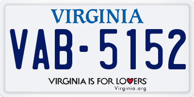 VA license plate VAB5152