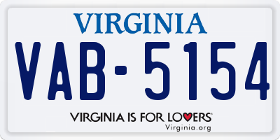 VA license plate VAB5154